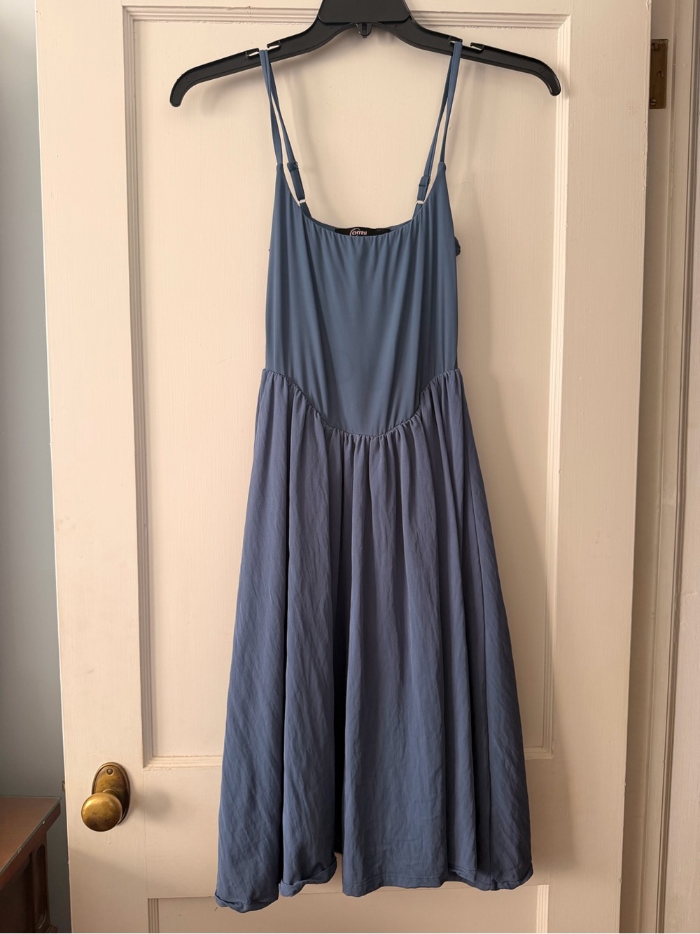 Light Blue Spaghetti-Strap Midi Dress - Women's Summer Dress